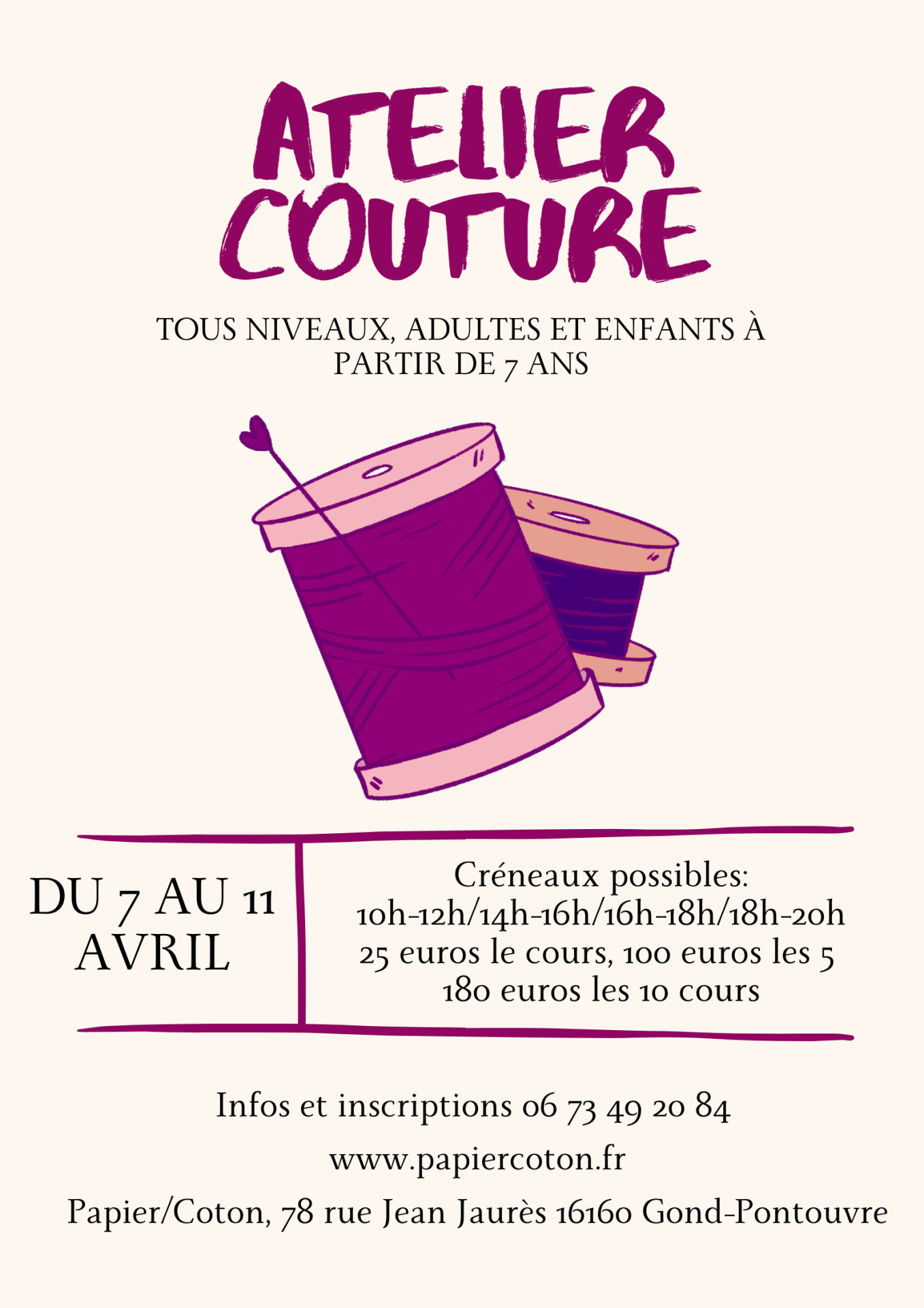 Beige orange stage couture evenement affiche illustratif 2